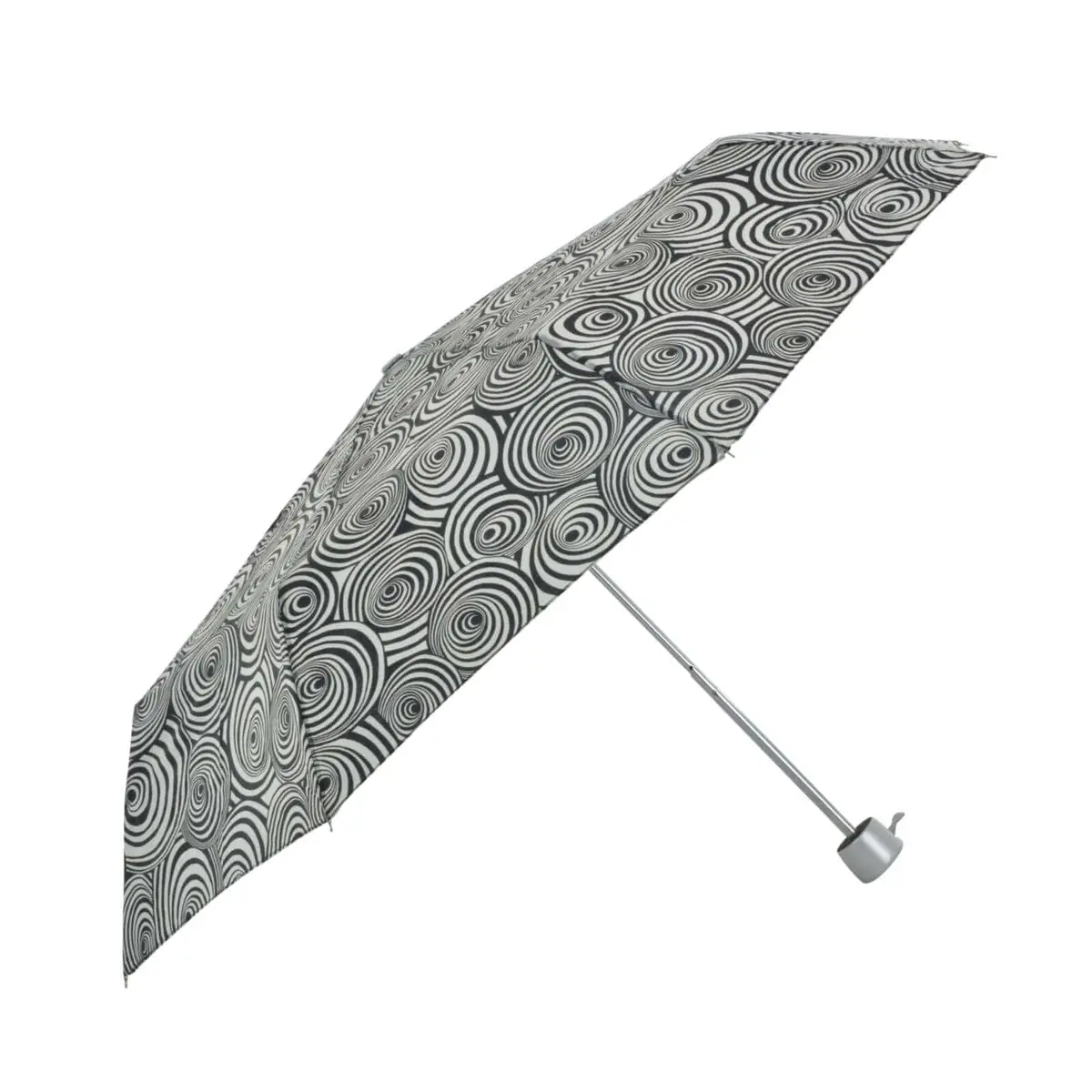 Drizzles Monochrome Supermini Umbrella Manual Brolly Silver 1