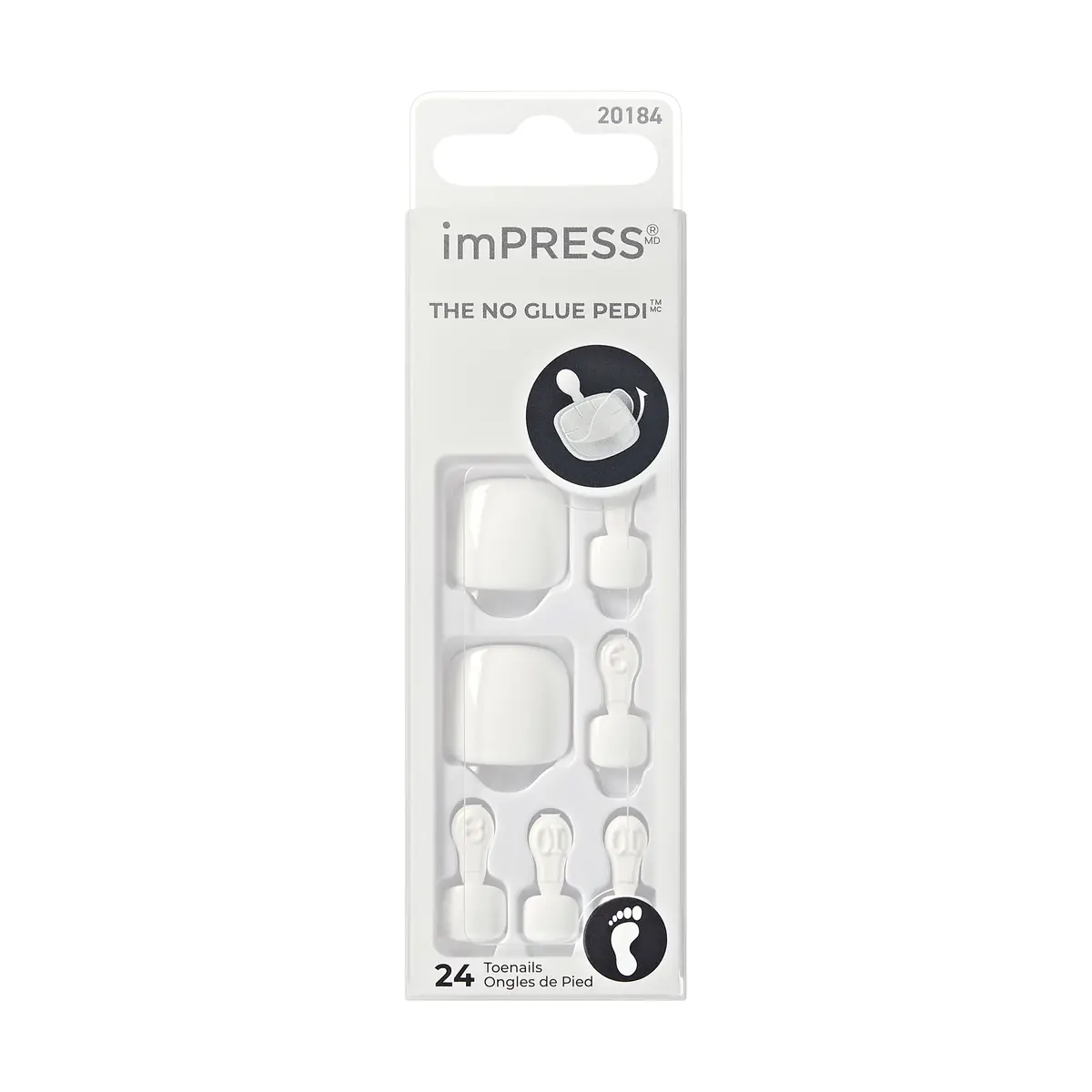 Uñas Postizas Para Pies Impress Simply White - Outlet Kiss 1