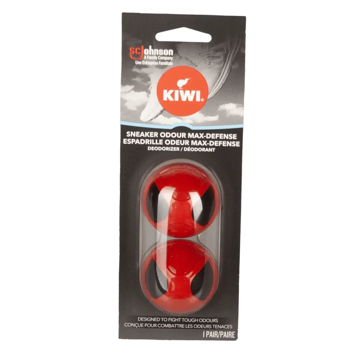 Kiwi 1 Pair Sneaker Shoes Deodorizer Balls Odour Max Defense 1