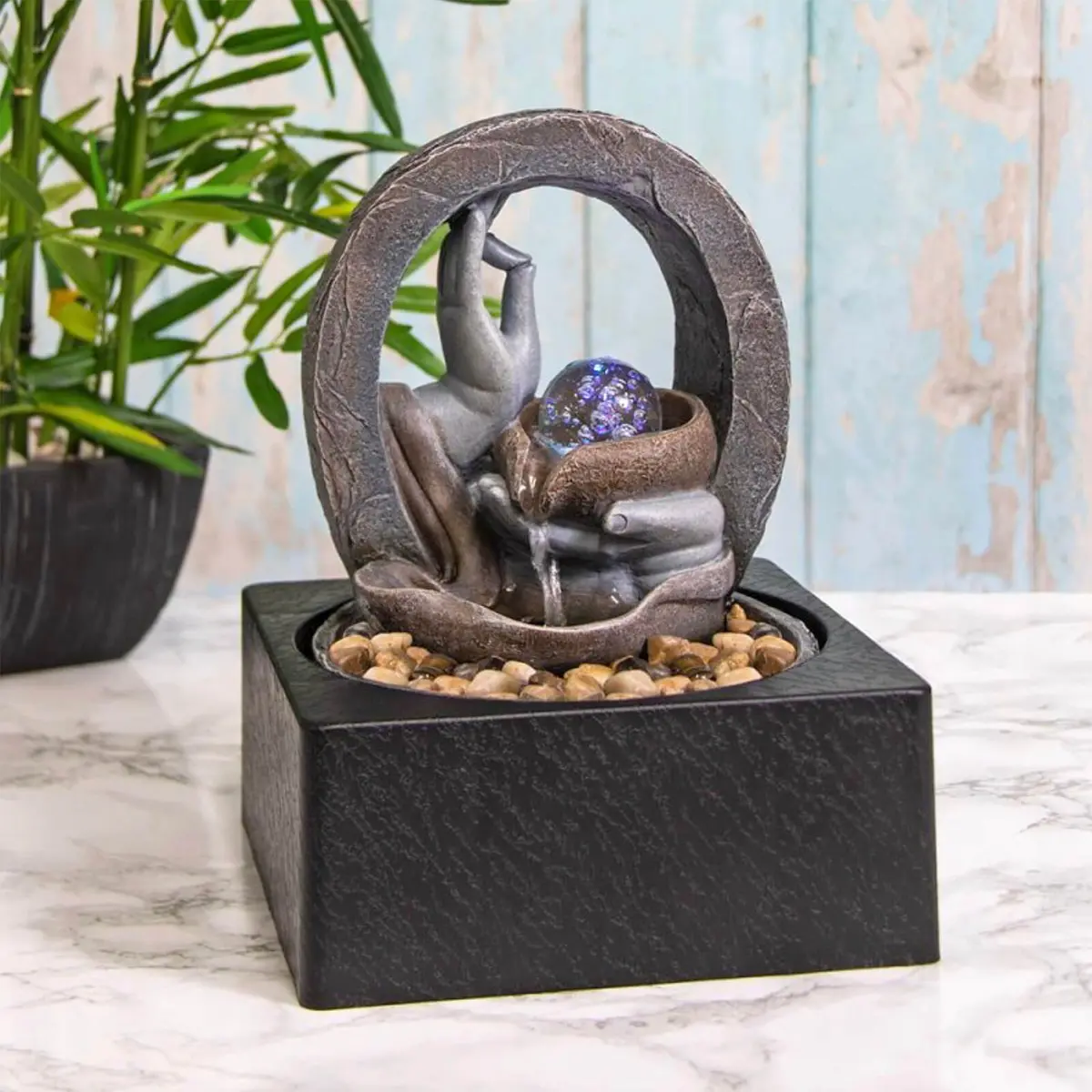 Serenity Indoor Water Fountain Pebbles Led Light 1