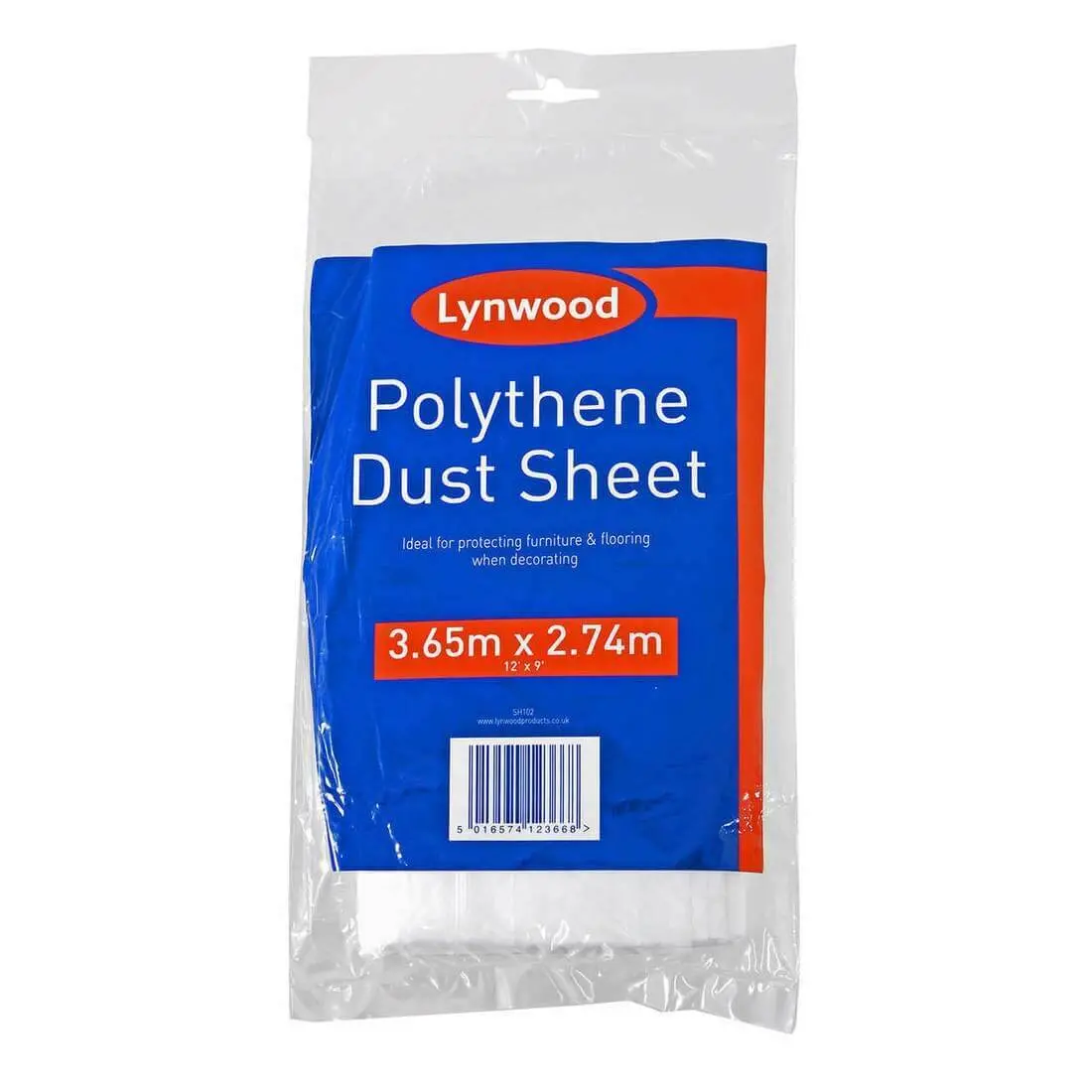 Lynwood Dust Sheet Polythene Decorating Cover 3.65 X 2.75M 1