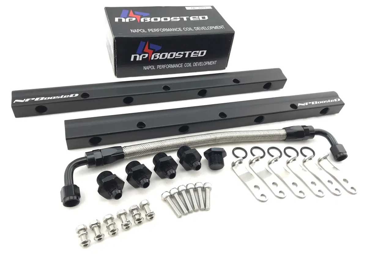 Ls1 Ls3 Ls6 5.7L 6.2L Fuel Rail Kit 6An High Flow Black Rails W/ Fittings & Hardware Corvette Camaro Firebird Cts-V 1