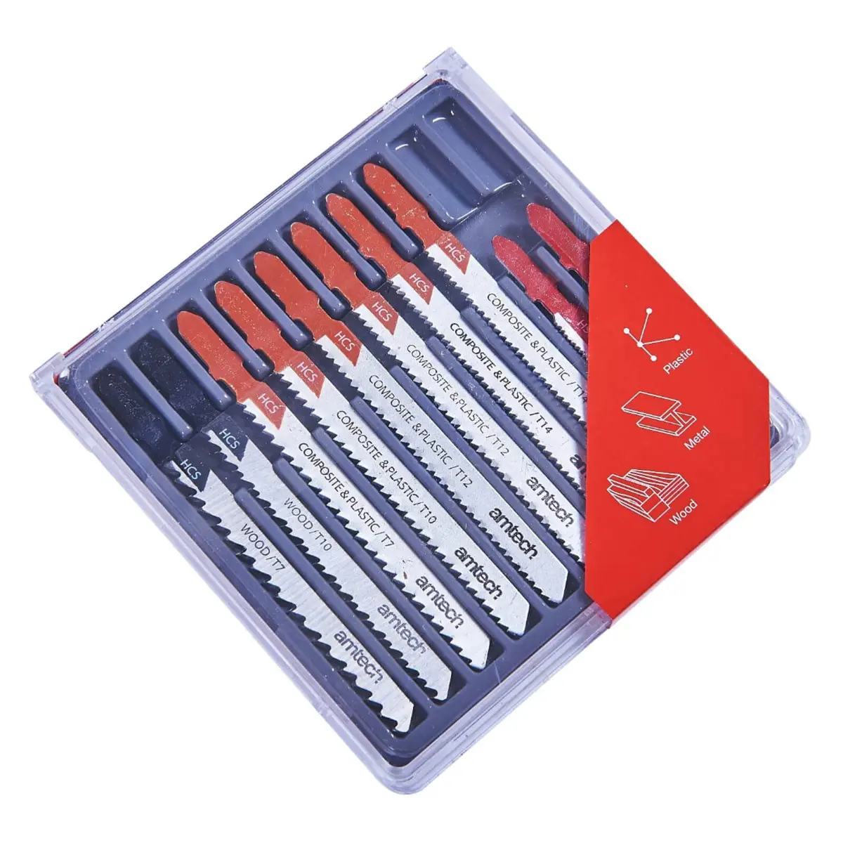 Amtech 10 Piece Mixed Jigsaw Blade Set T-Slot Clamp 1