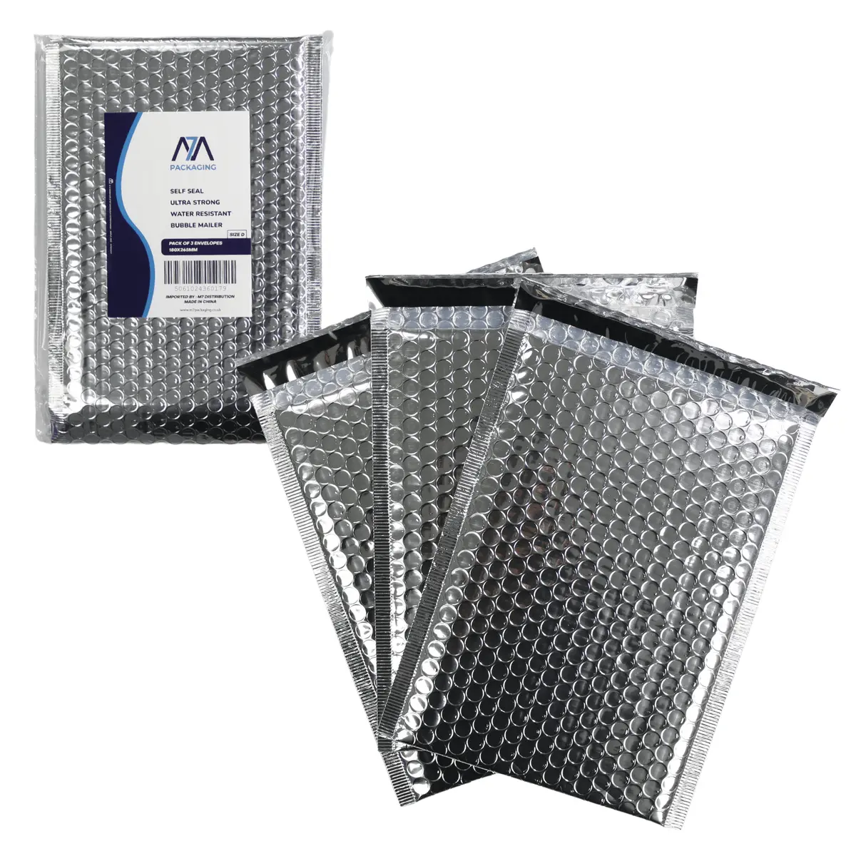 3 Pack Bubble Mailer Envelopes Self Seal Strong Padded 180 X 265Mm 1