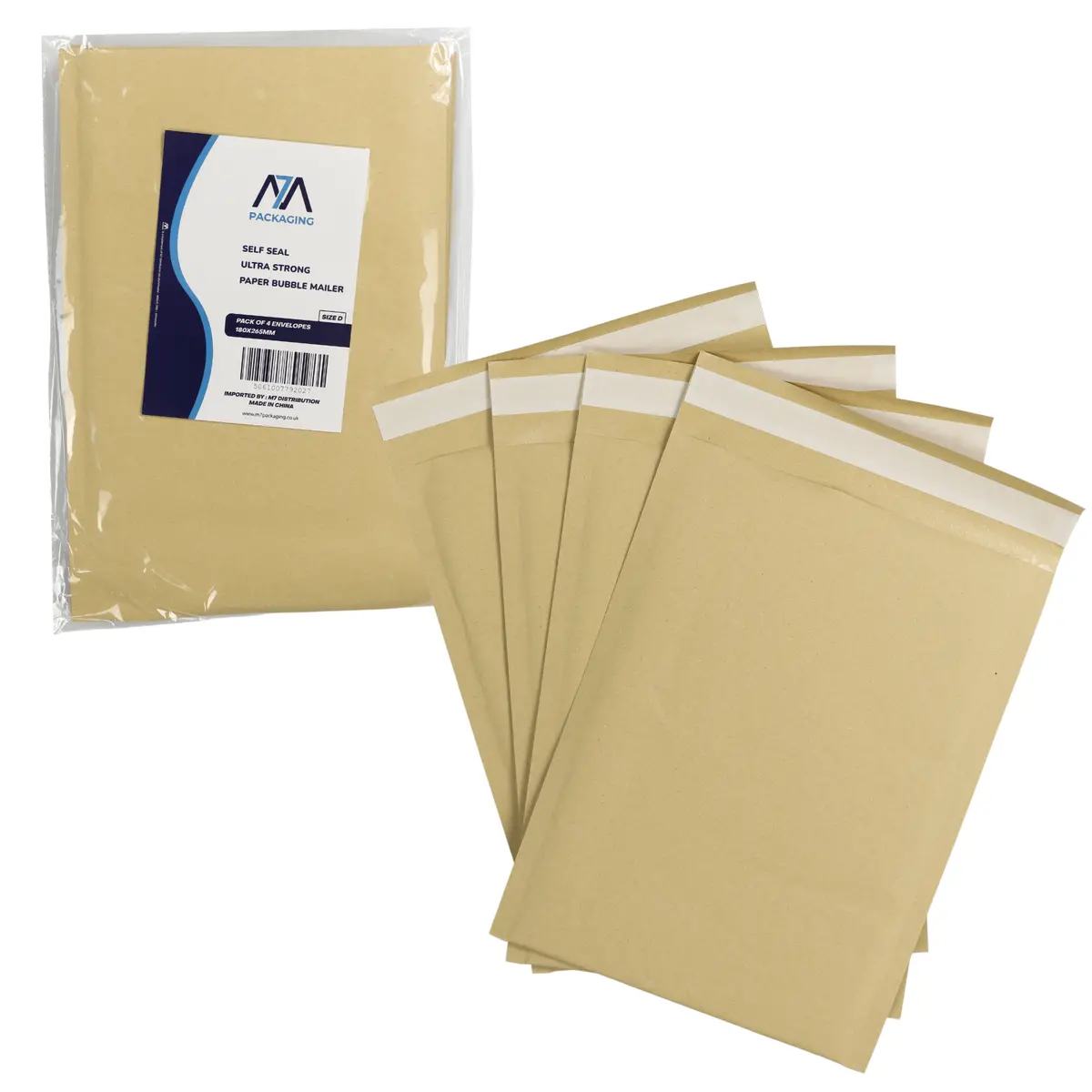 4 Pack Brown Paper Envelope Bubble Padded Mailer Self Seal 180 X 265Mm 1