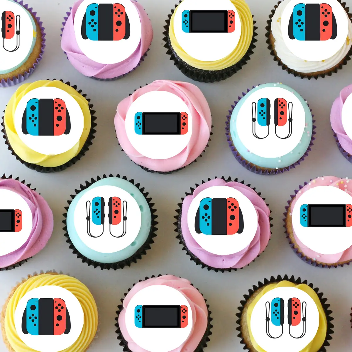 Nintendo Switch Pre-Cut Mini Edible Icing Cupcake Or Cookie Toppers 1