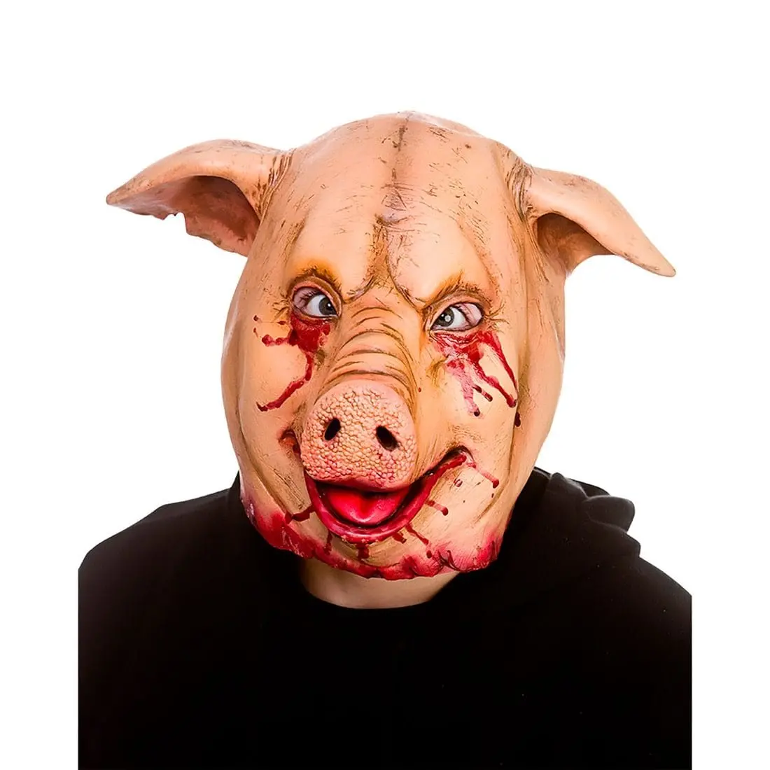 Horror Pig Latex Mask Animal Head Blood Eyes Adults Halloween 1