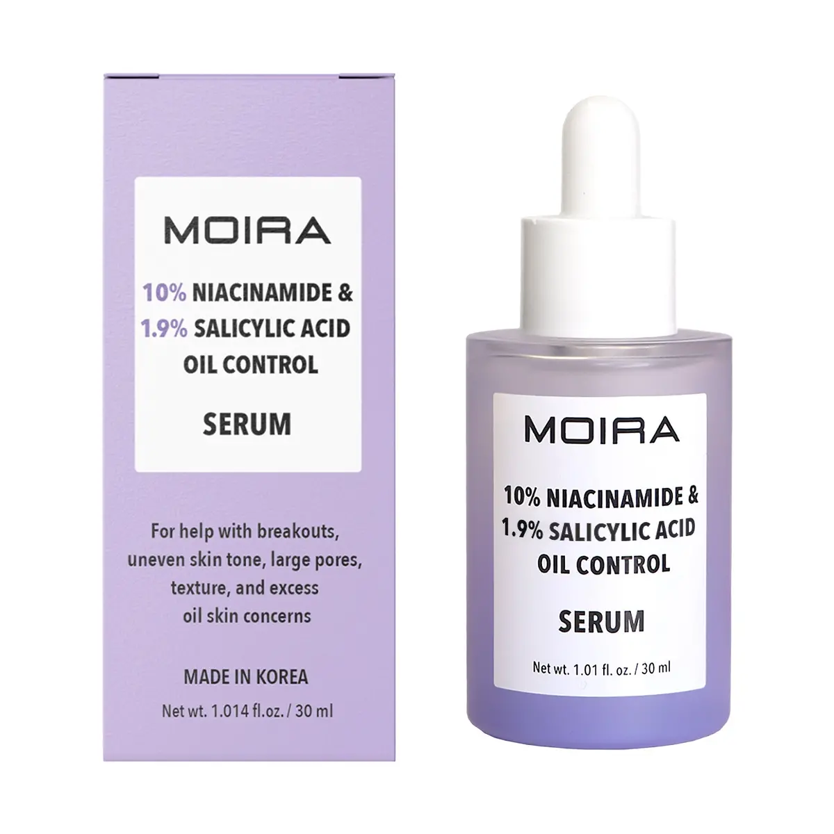 Serum Oil Control 10% Niacinamida 1.9% Ácido Salícilico - Moira 1