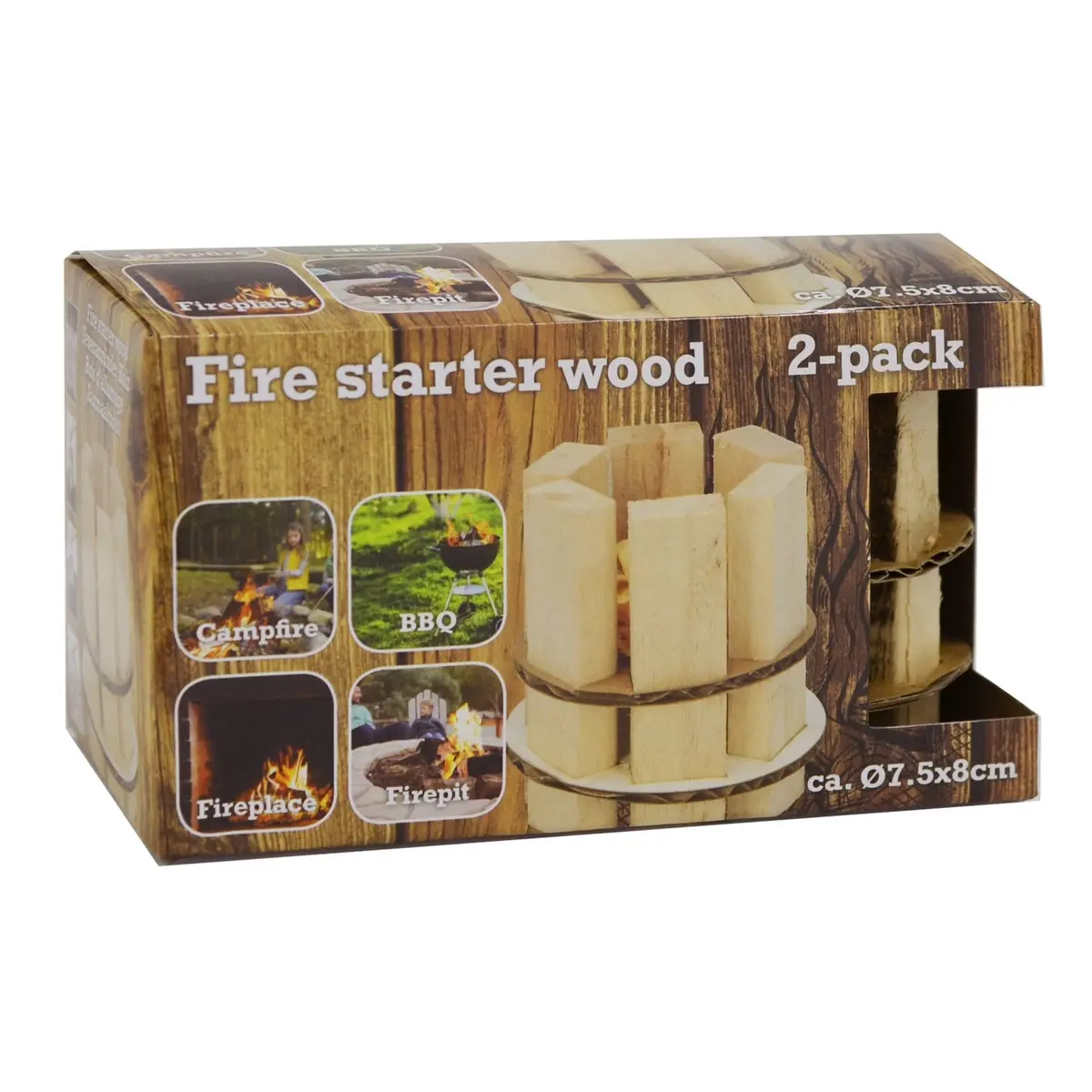 Twin Pack Fire Wood Starter Lighter Kindling Bbq Firepit 1