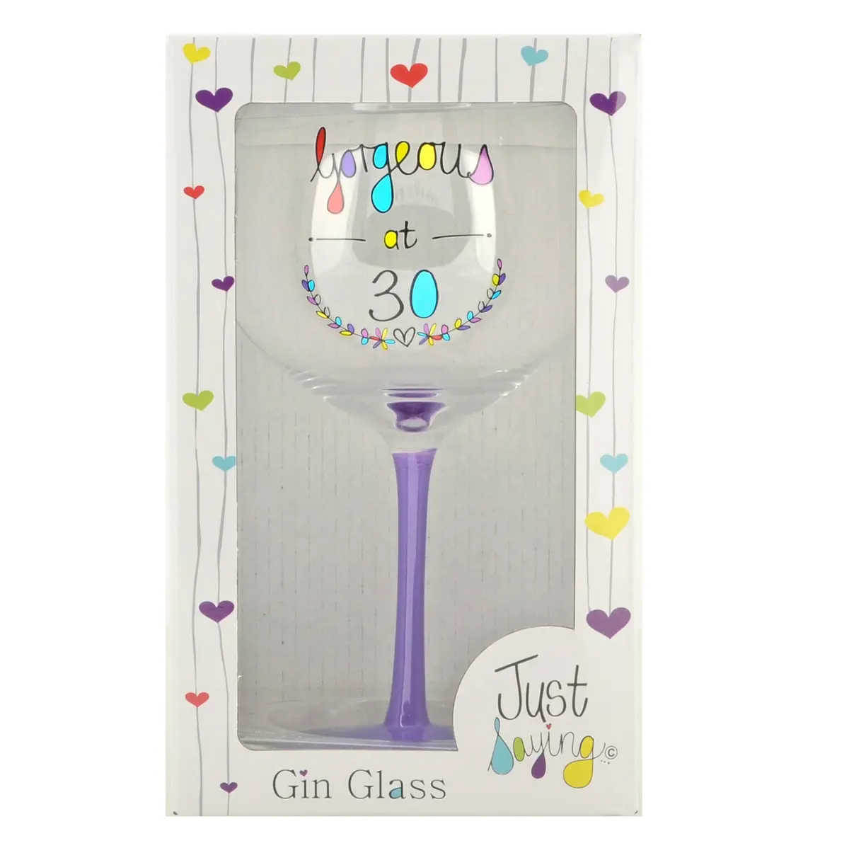 Just Saying Gin Glass Milestone Birthday Celebration Message 3