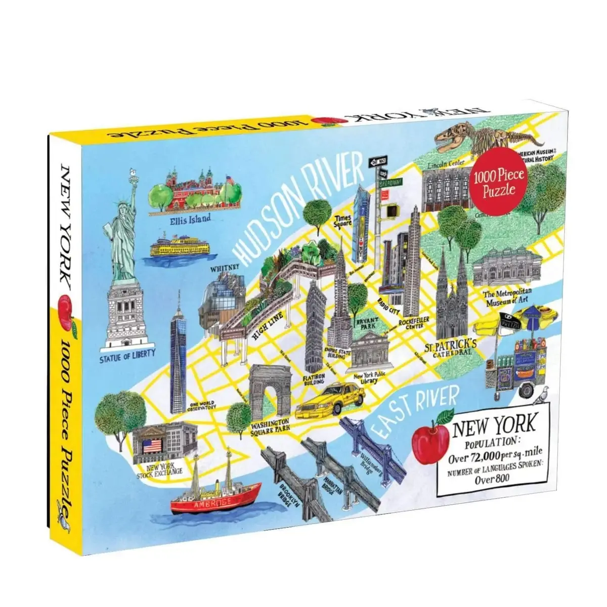 New York City Map Jigsaw Puzzle Manhattan Landmarks 1000 Pieces 1