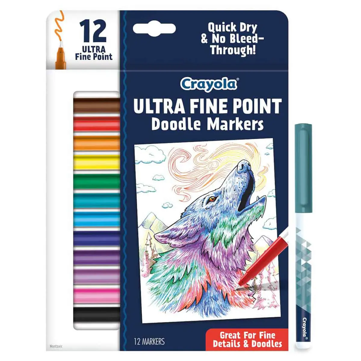 Crayola Pack Of 12 Ultra Fine Point Doodle Markers Draw Detail 1