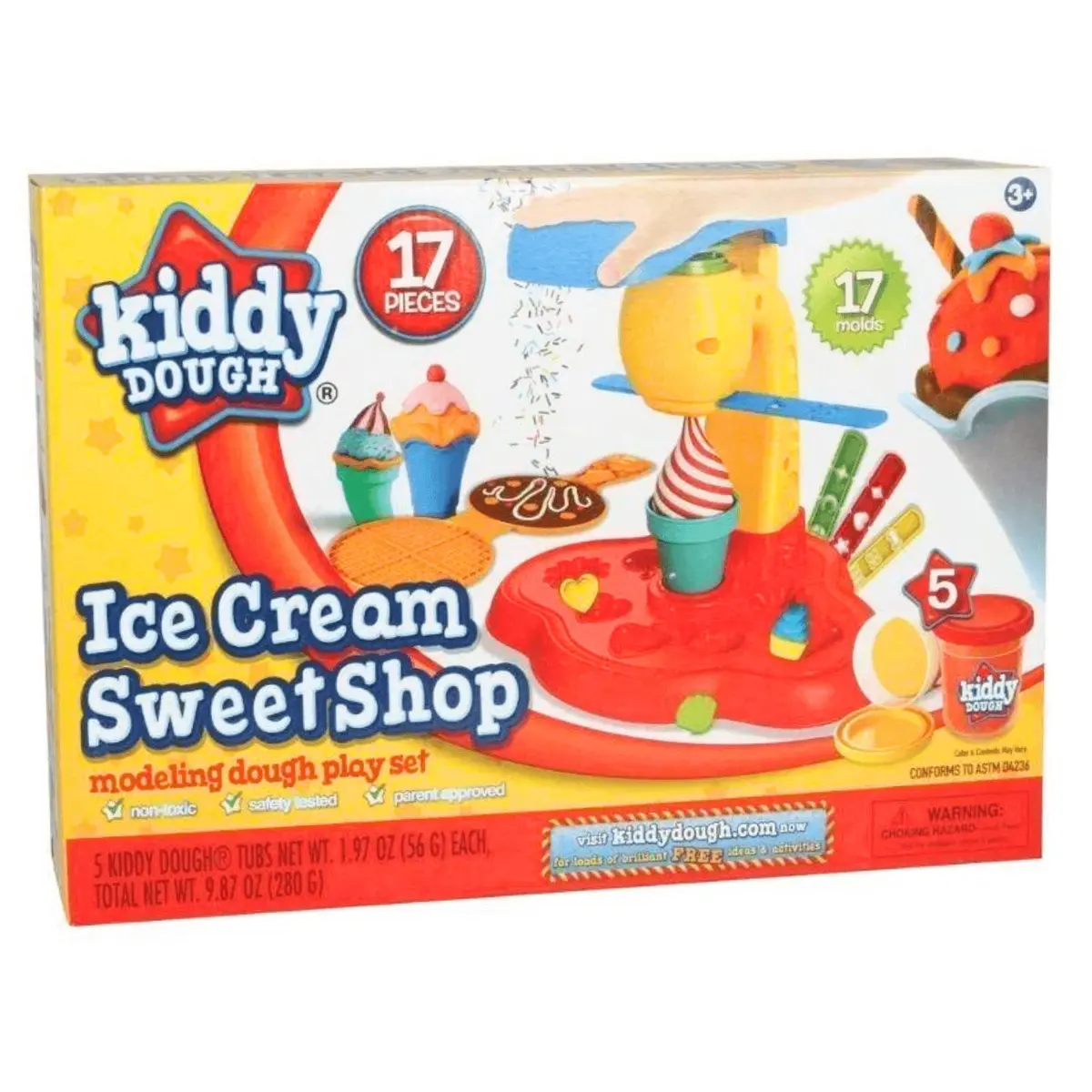 Kiddy Dough Ice Cream Sweet Shop Modelling Dough 17Pc Play Set 1