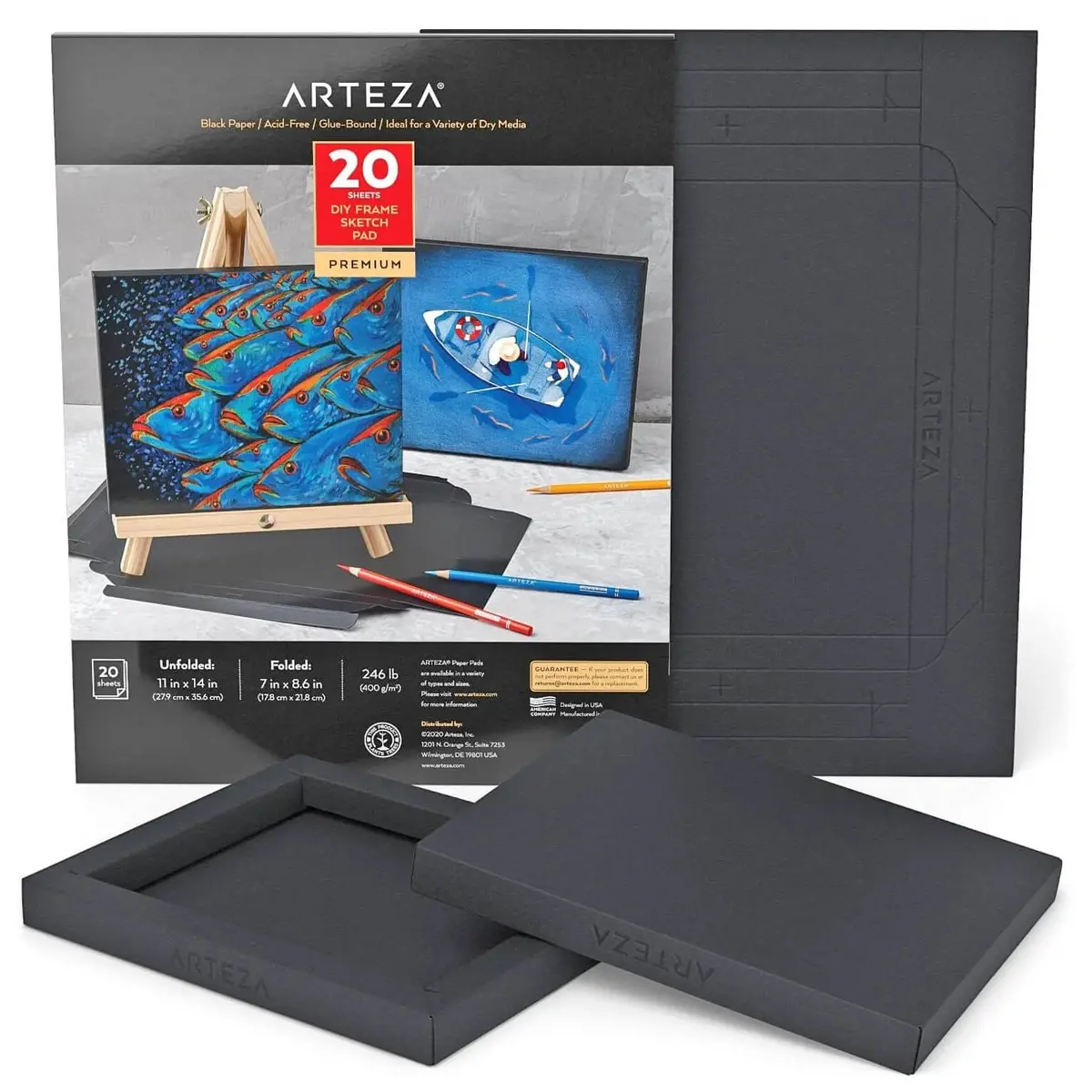 Arteza Diy Frame Sketch Pad Black 20 Sheets 17.8 X 21.8Cm 1