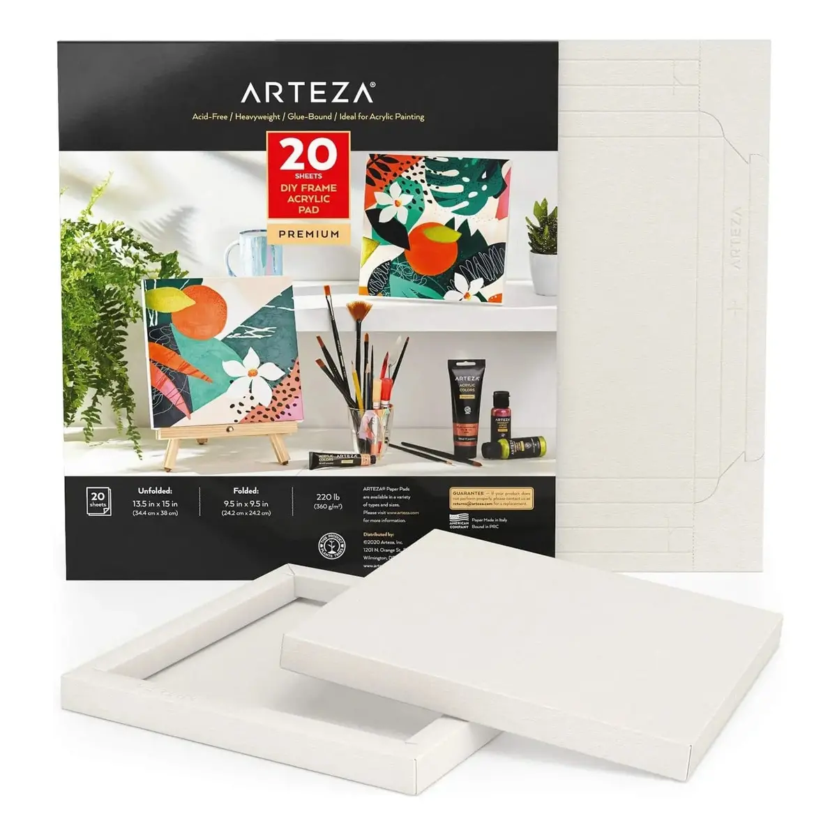 Arteza Premium Diy Frame Acrylic Pad Heavyweight 13.5" X 15" 20 Sheets 1