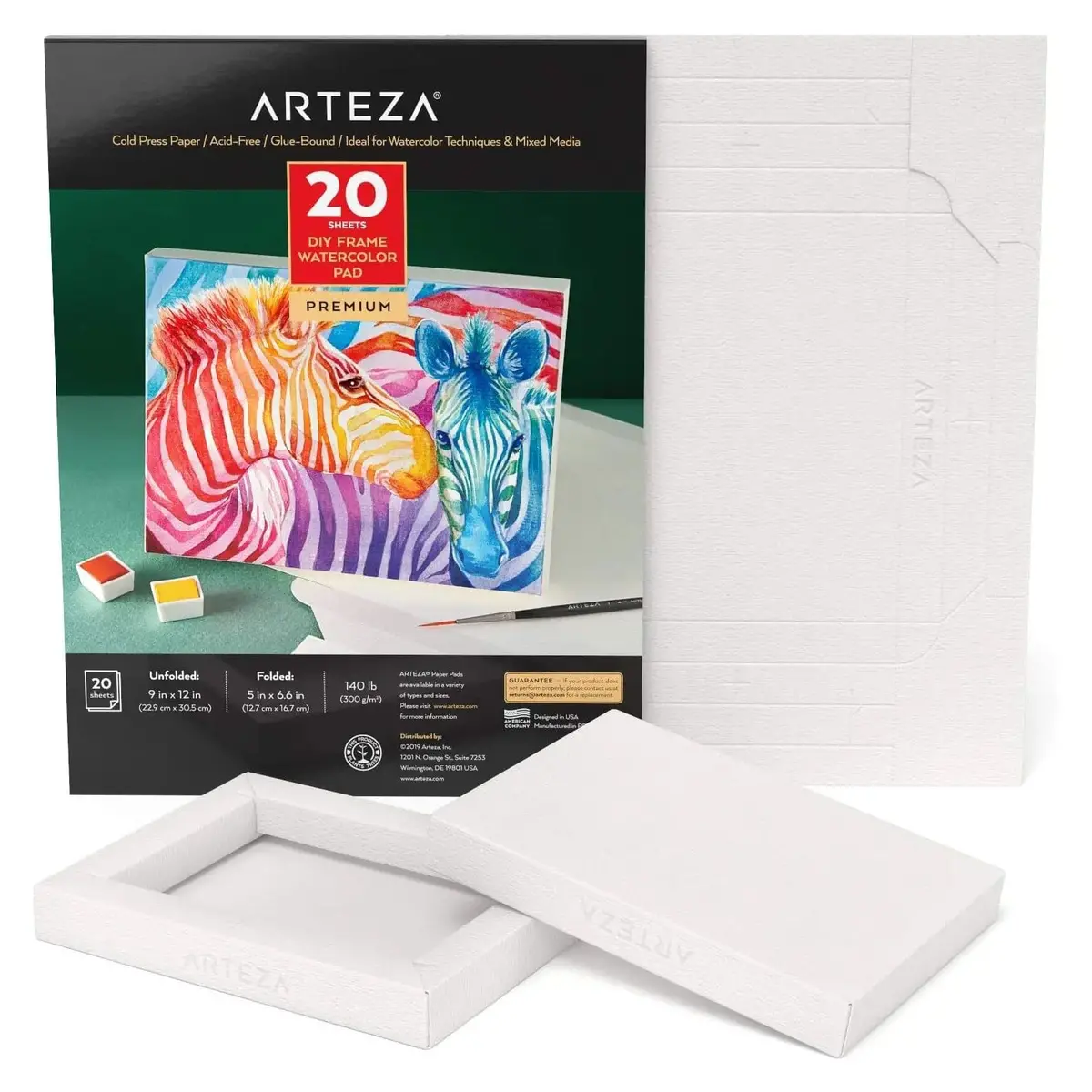 Arteza Premium Diy Frame Watercolour Pad 9" X 12" 20 Sheets 1