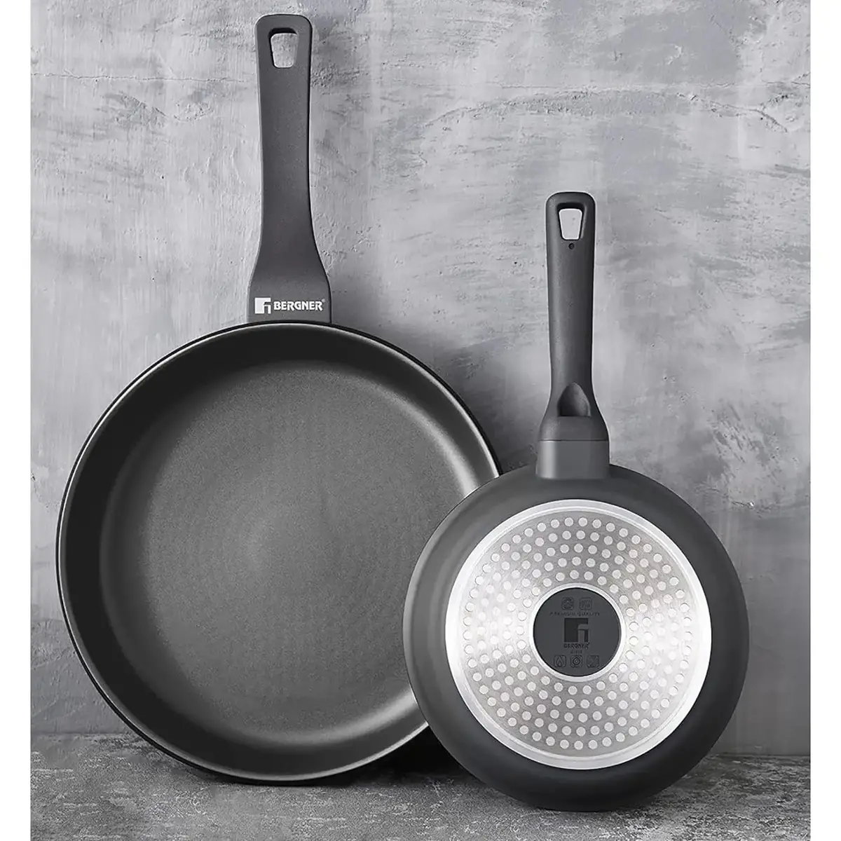 Bergner Retro Frying Pan Cast Aluminium Induction Non-Stick Black 2