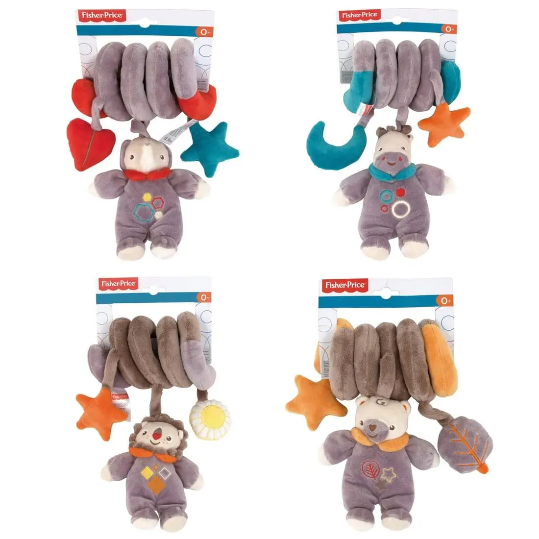 Fisher-Price Plush Animal Activity Spiral Baby Toy 32Cm 1
