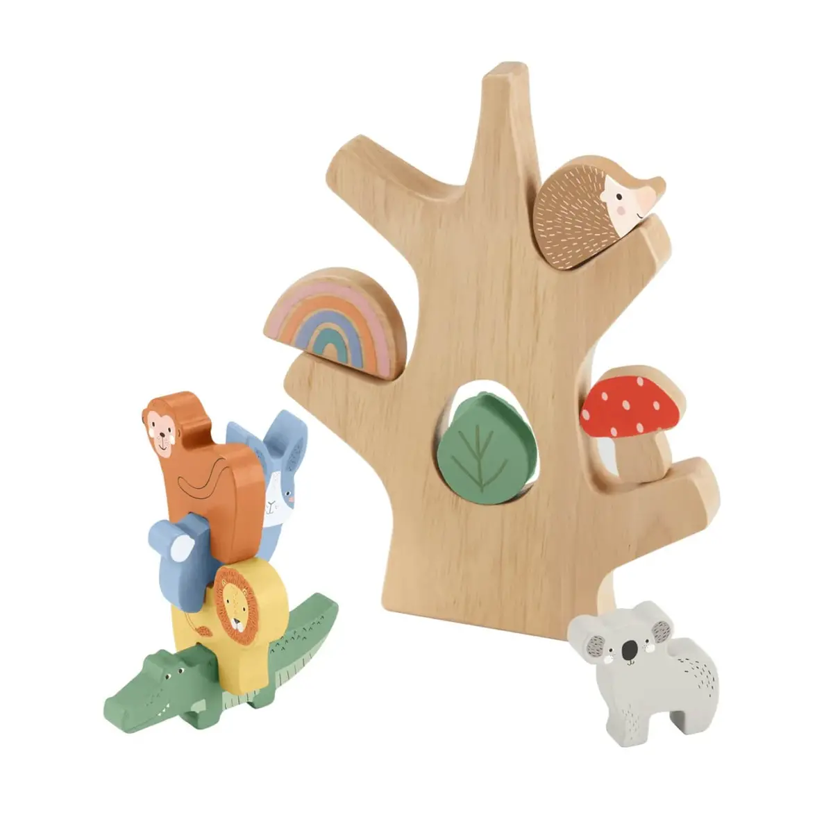 Fisher-Price Wooden Balance Tree Shape Stacking Toy 10 Pieces 1