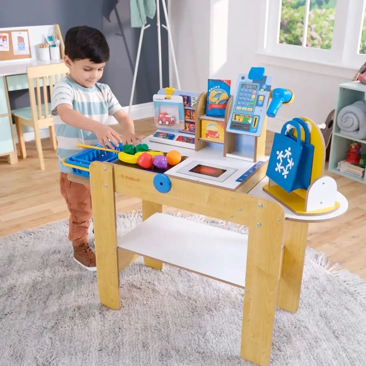 Kidkraft Grocery Store Self Checkout Play Centre Wooden Toy 1