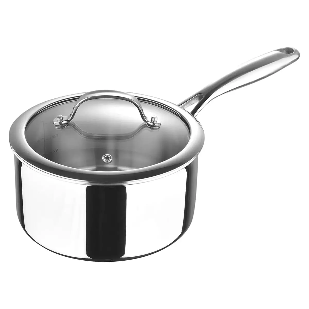 Masterpro Saucepan With Glass Lid Tri-Ply Stainless Steel 18Cm 1