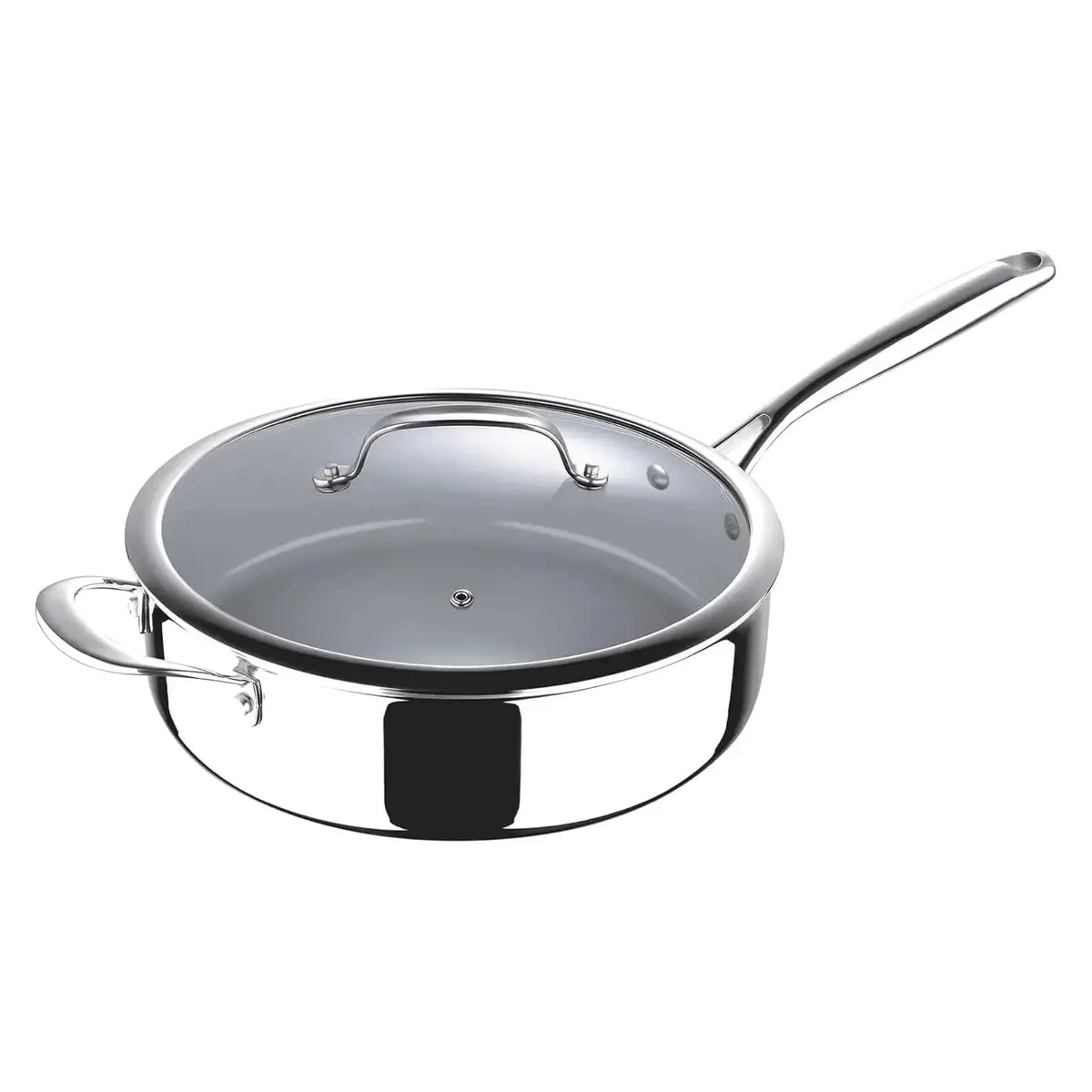 Masterpro Saute Pan With Glass Lid Ceramic Coated Non-Stick 28Cm 1