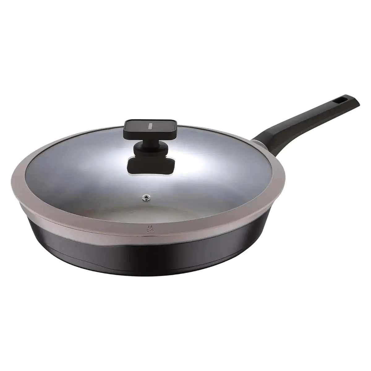 Masterpro Frying Pan With Glass Lid Colour Aluminium Non-Stick 32Cm 1