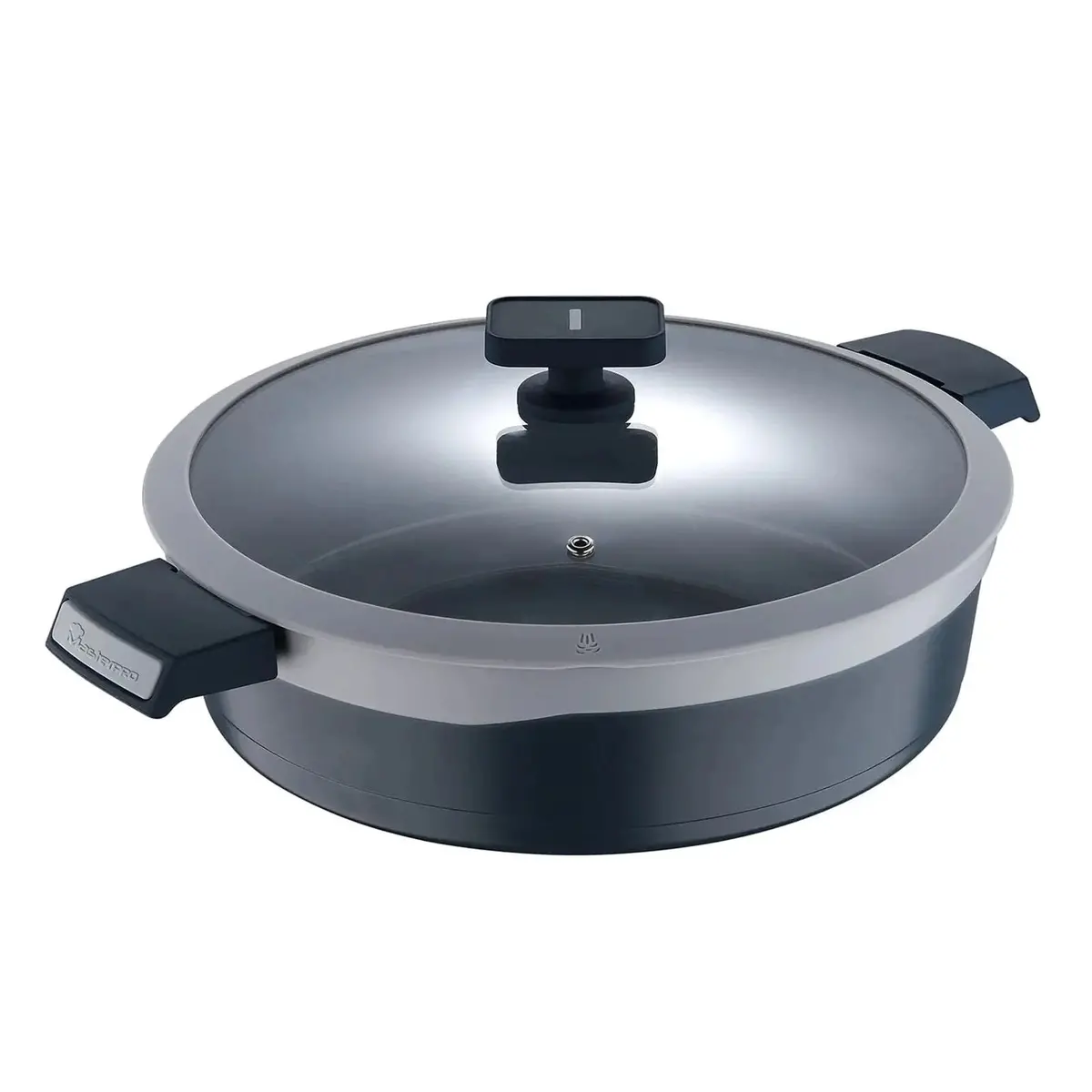 Masterpro Shallow Casserole Dish With Lid Colour Aluminium Pan 4.9L 1