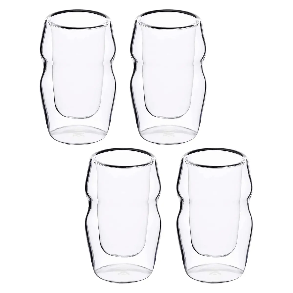 Masterpro Set Of 4 Double Wall Borosilicate Shot Glass 50Ml 1