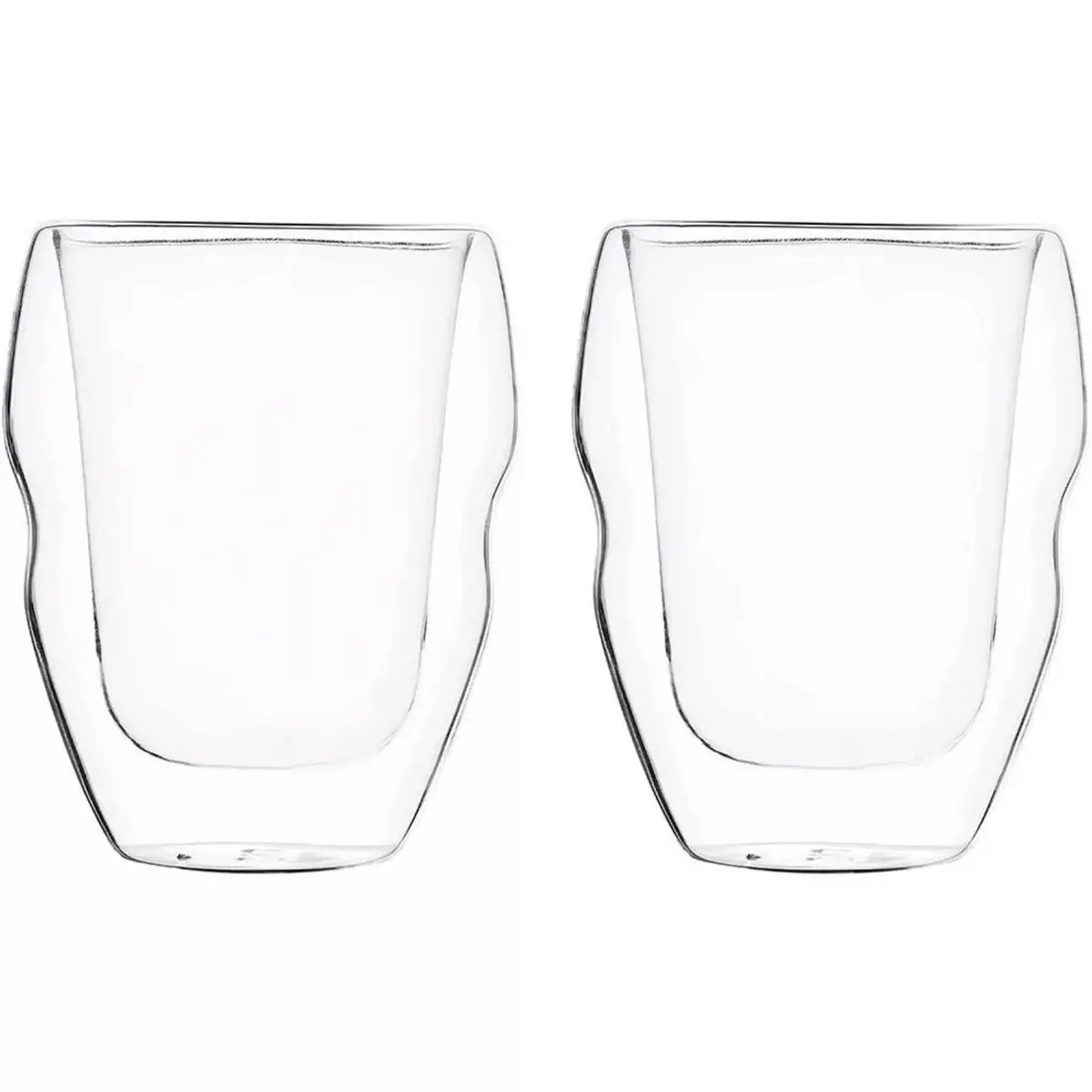 Masterpro Set Of 2 Double Wall Borosilicate Rock Glass 380Ml 1