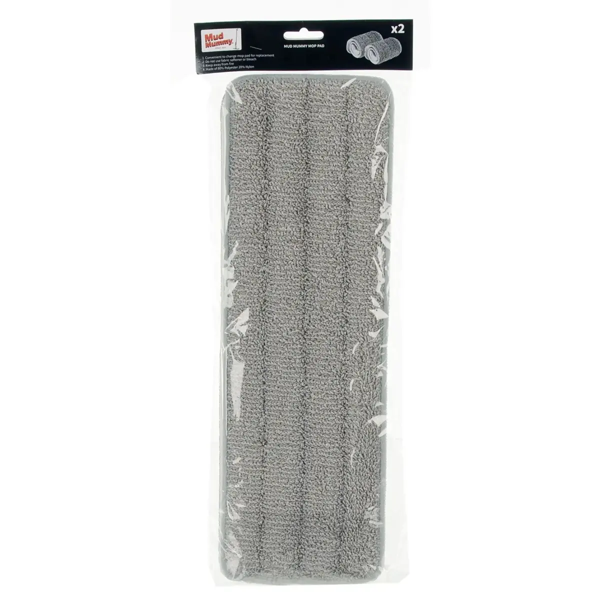 Mud Mummy 2 Replacement Washable Pads For Spray Mop Grey 1