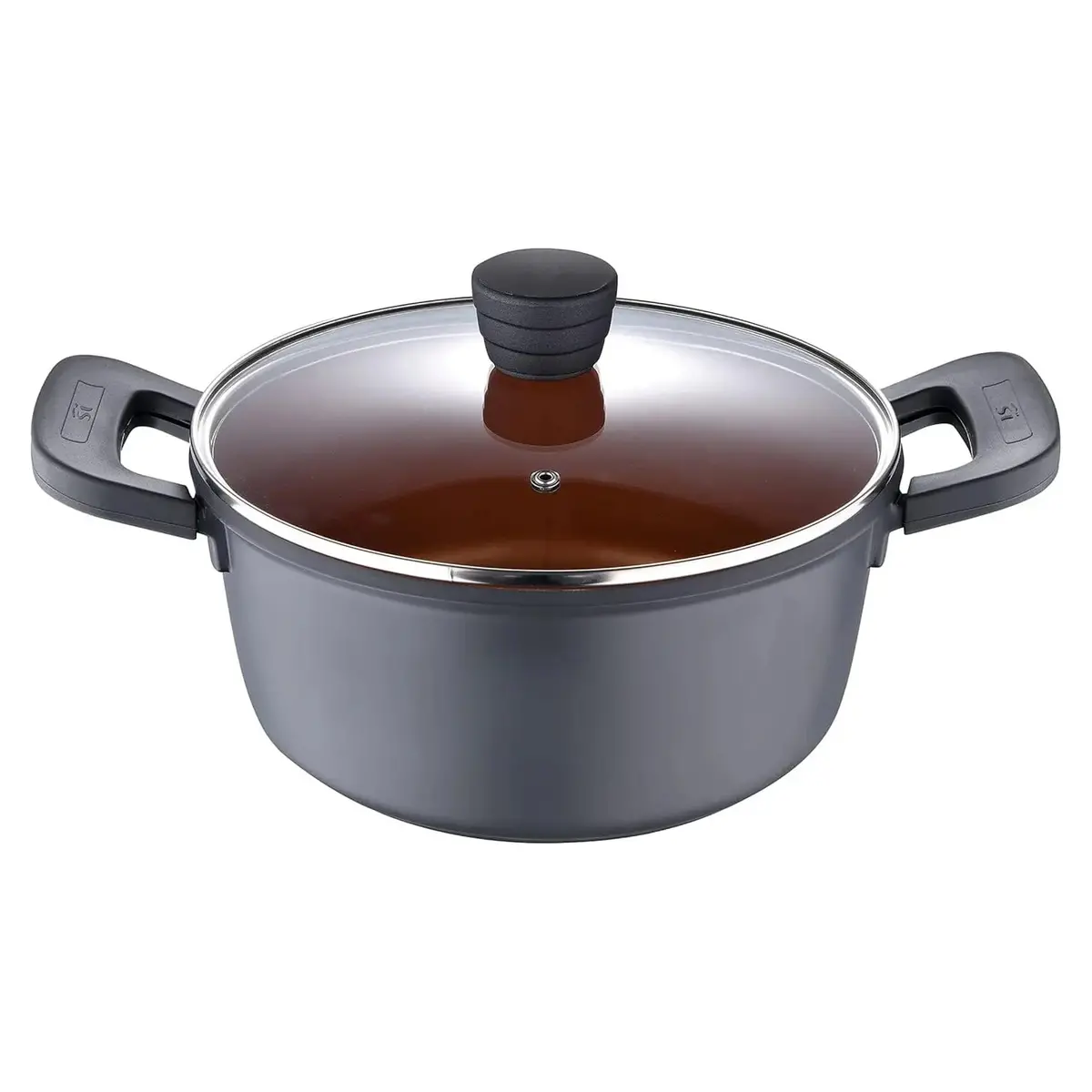 San Ignacio Bronze Casserole Dish With Glass Lid Cast Aluminium 24Cm 1