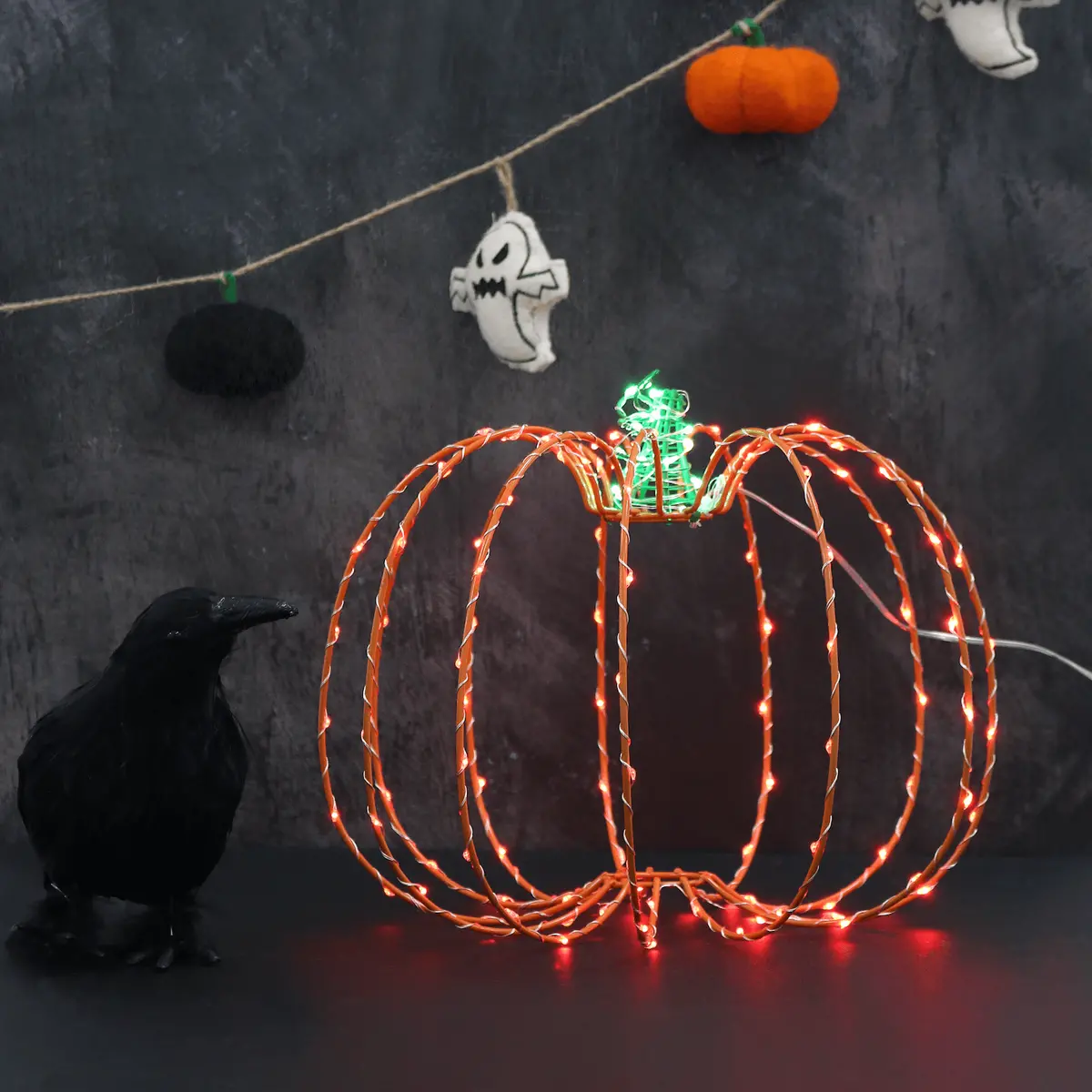 3D Light Up Pumpkin Decoration Led Outdoor Halloween 30Cm 1