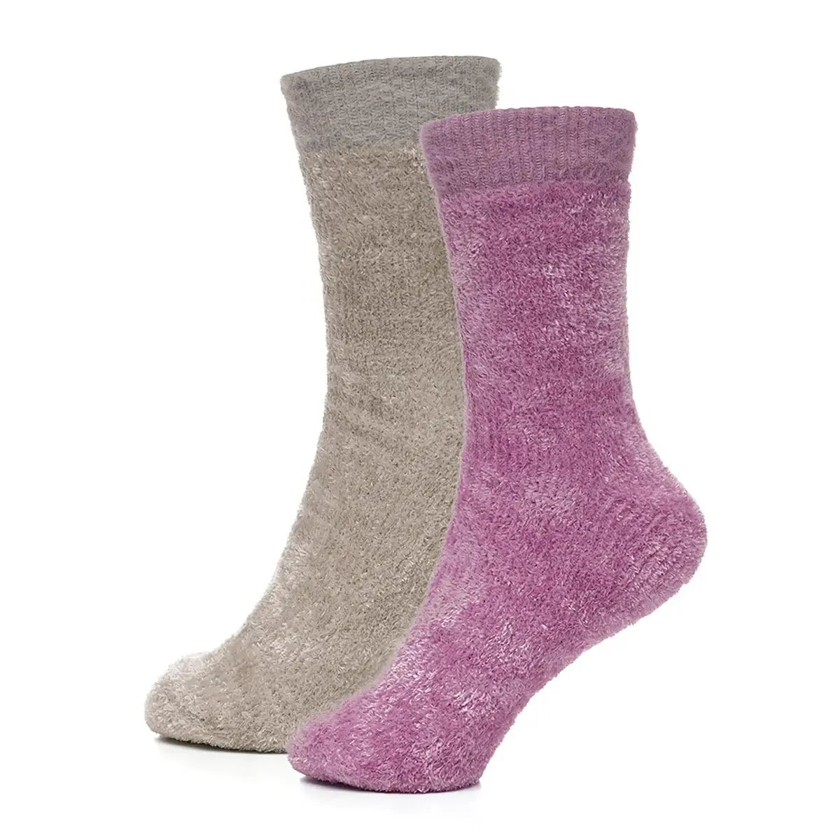 Foxbury Ladies Velvet Socks Pack Of 2 Pairs Super Soft Size Uk 4-8 1