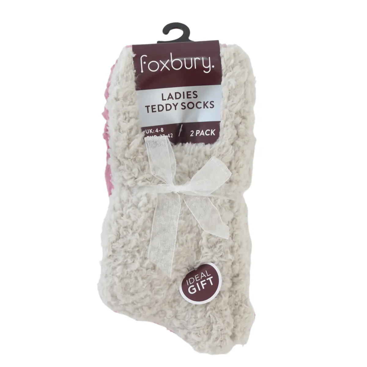 Foxbury Womens Teddy Socks 2 Pair Set Super Soft Gift Size 4-8 1