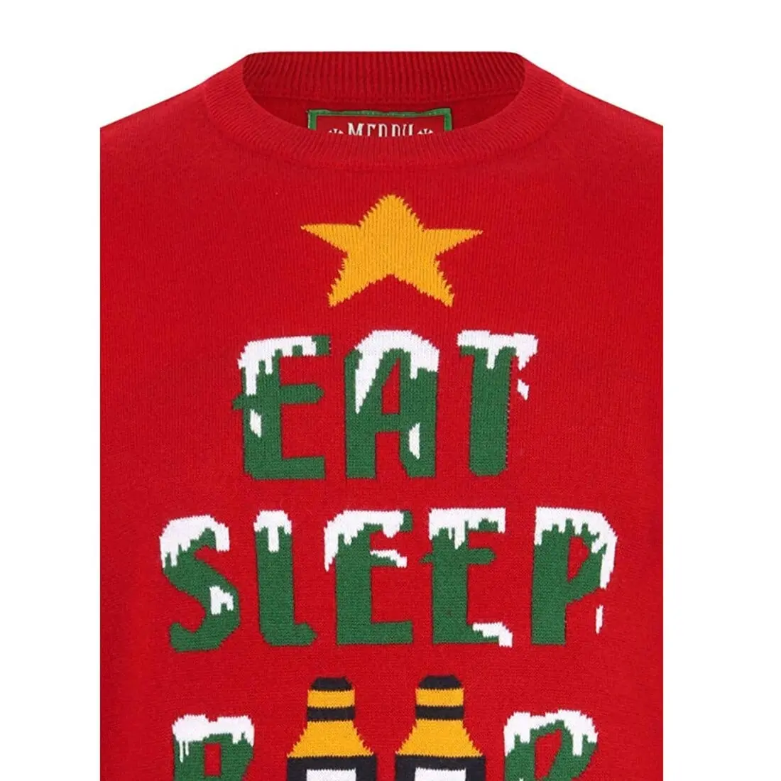 Mens Novelty Christmas Jumper Xmas Eat Sleep Beer Repeat 4