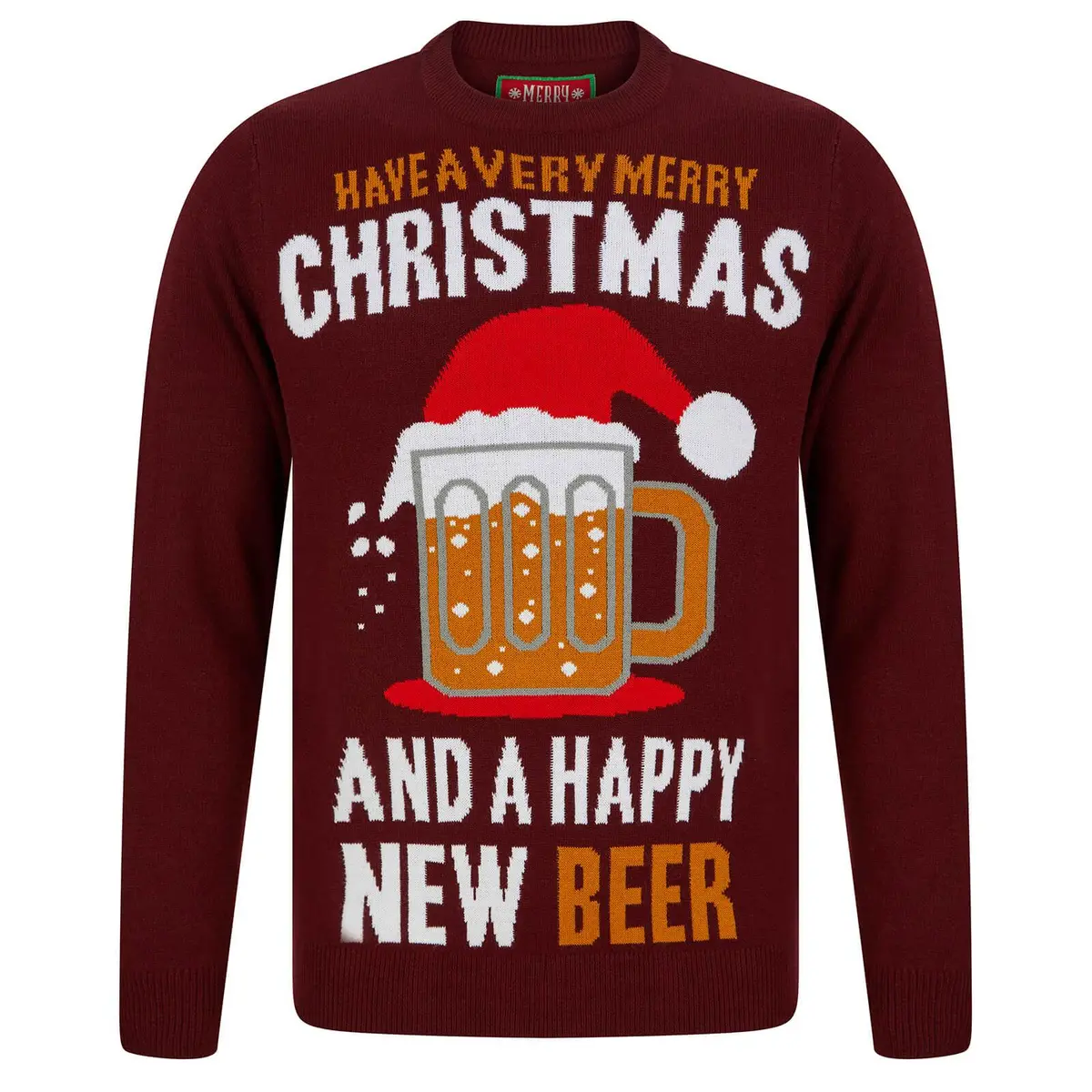 Mens Happy New Beer Festive Christmas Jumper 1