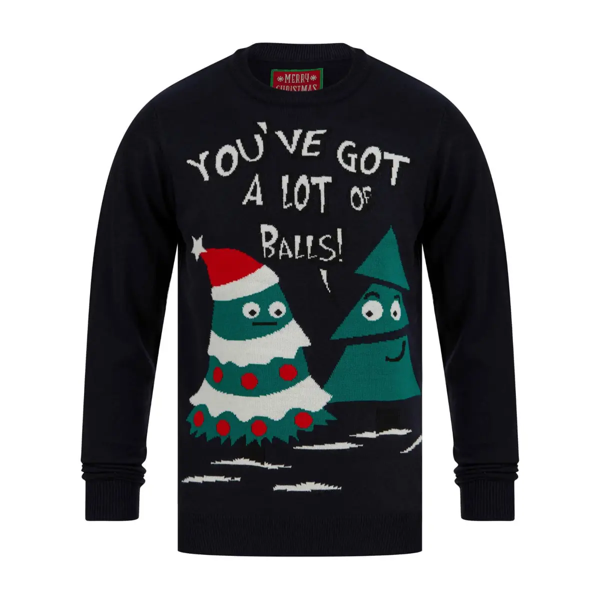 Mens Novelty A Lot Of Balls Xmas Tree Christmas Jumper 1