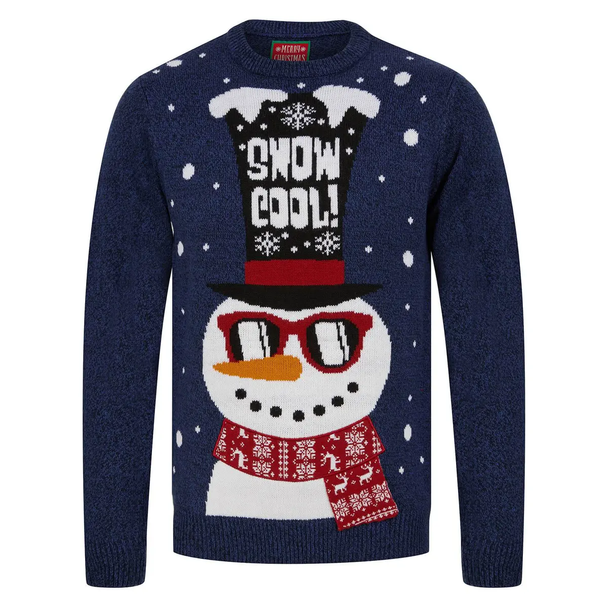 Mens Led Snowman Christmas Jumper Snow Cool Light Up Shades 1