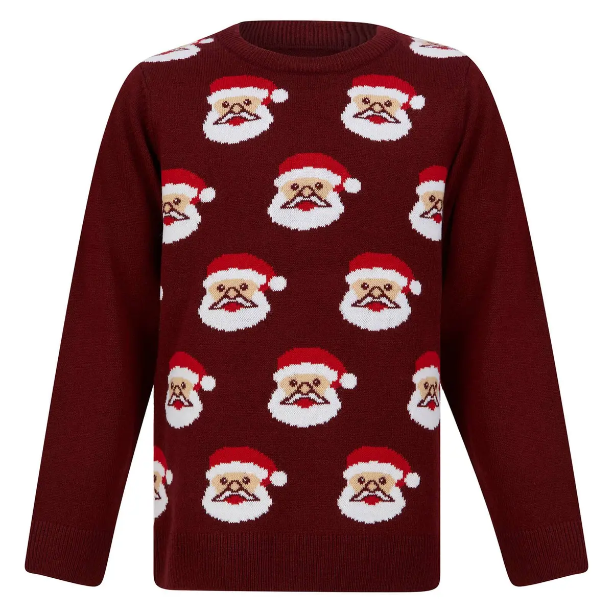 Kids Christmas Jumper Novelty Santa Claus Faces 1