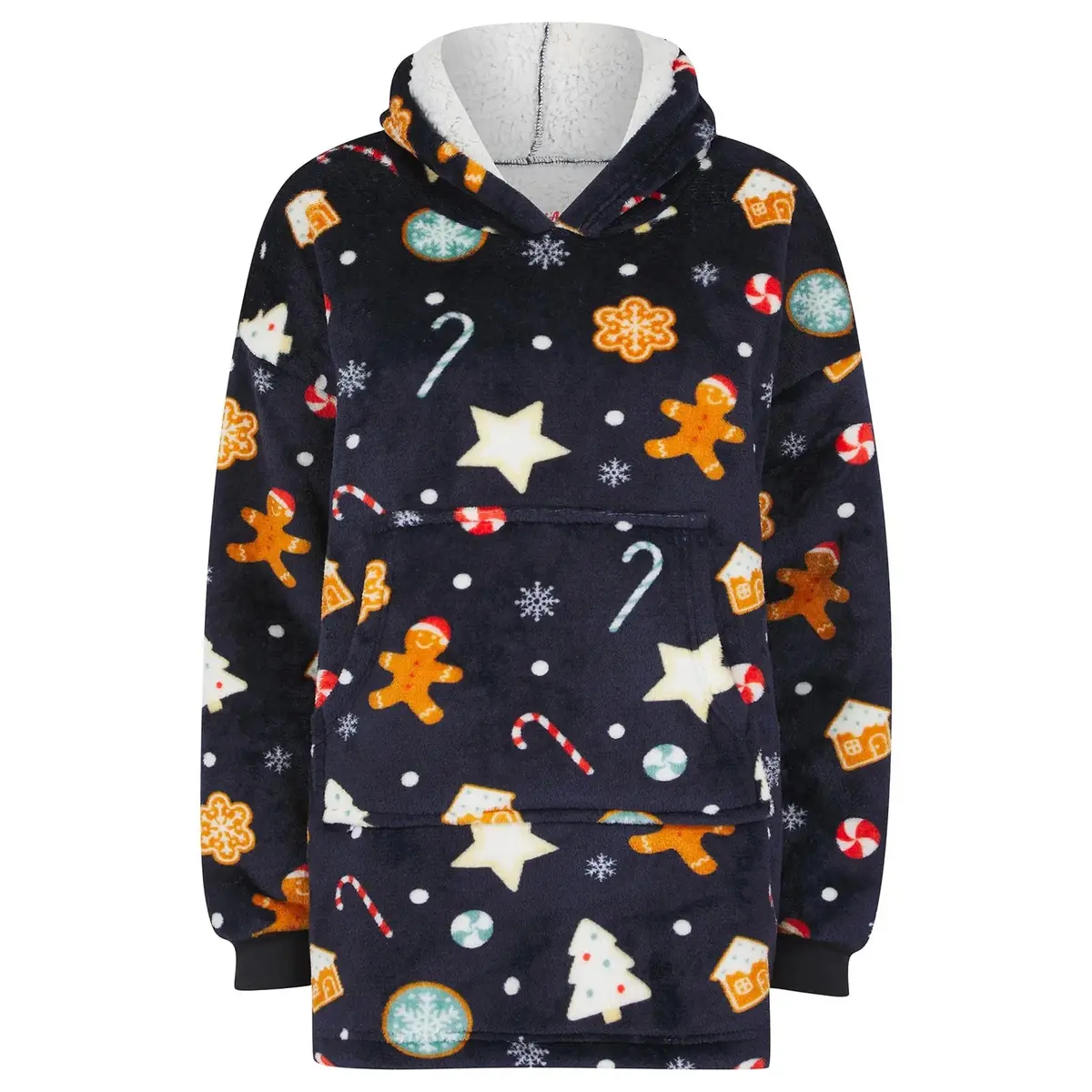 Kids Christmas Hoodie Blanket Festive Fleece Hooded Top One Size 3