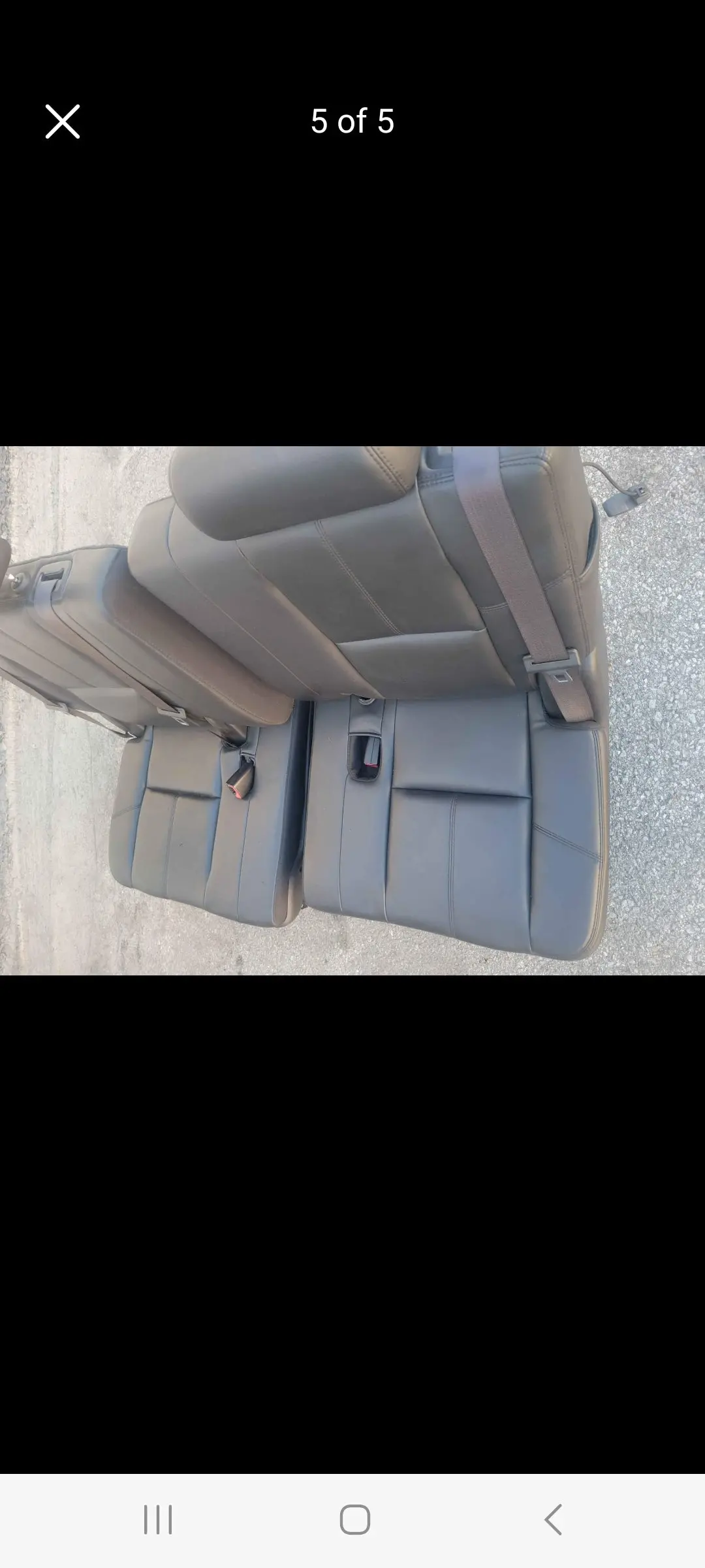 07 - 14 Chevy Tahoe Yukon Escalade Black Leather 3Rd Third Row Split Seat Seats 1