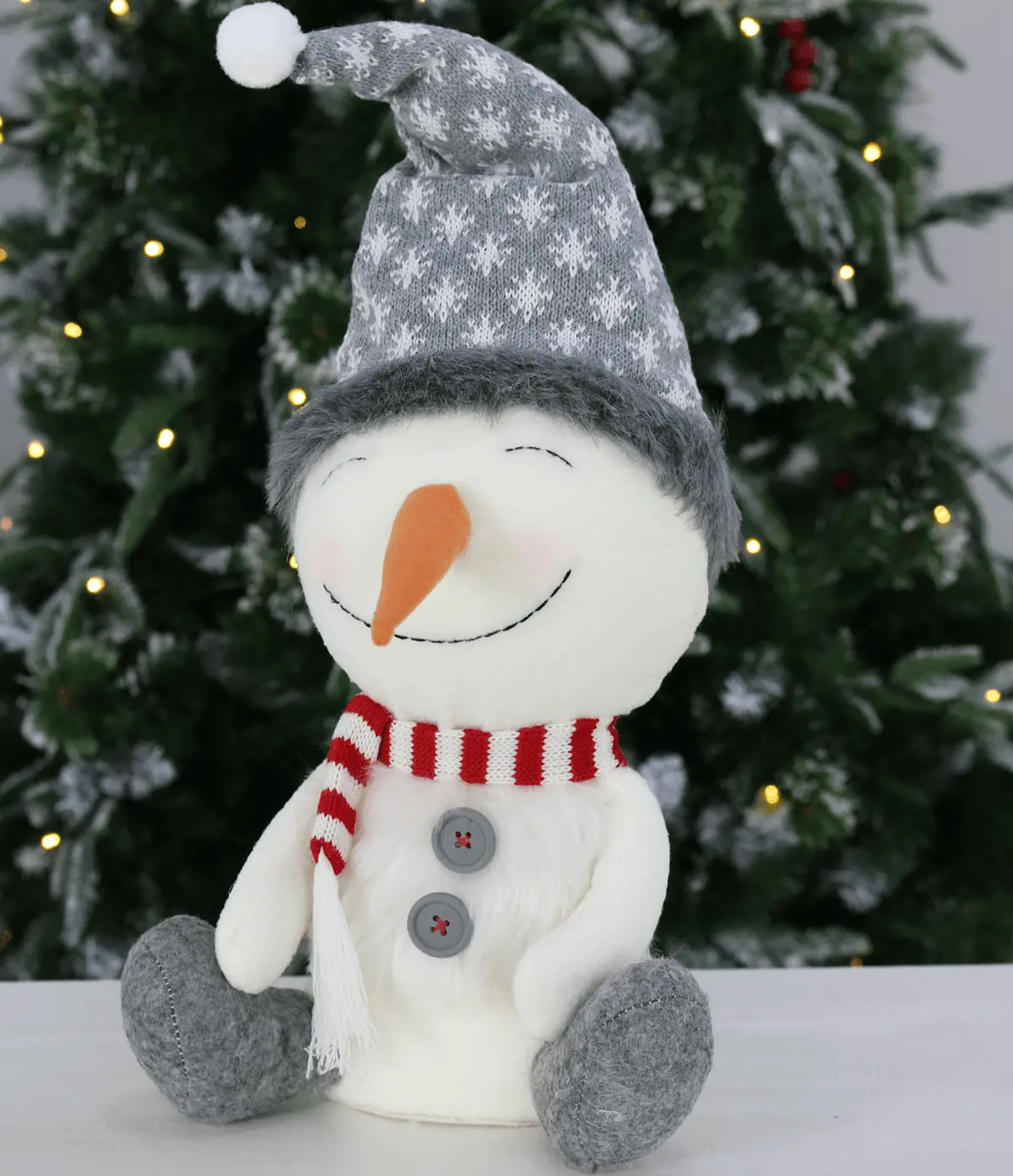 Novelty Sitting Snowman Christmas Xmas Decoration 36Cm 1