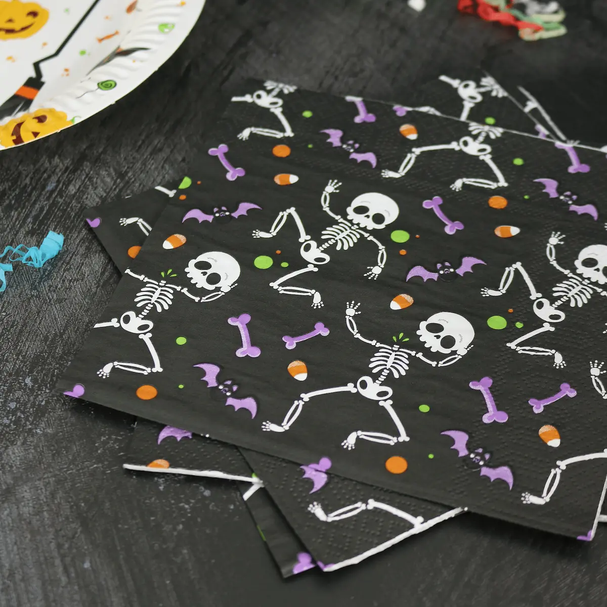 20 Pack Dancing Skeleton Halloween Party Table Paper Napkins 1