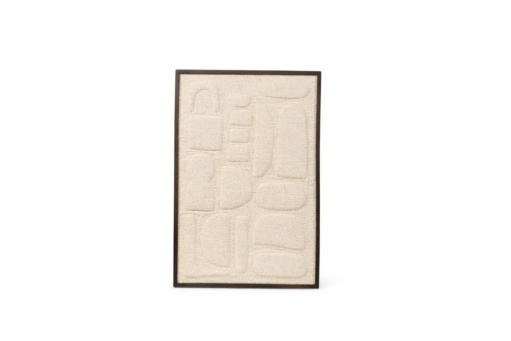 Houten Kader Met Monochroom Reliëf In Beige – 60×90 Cm 1