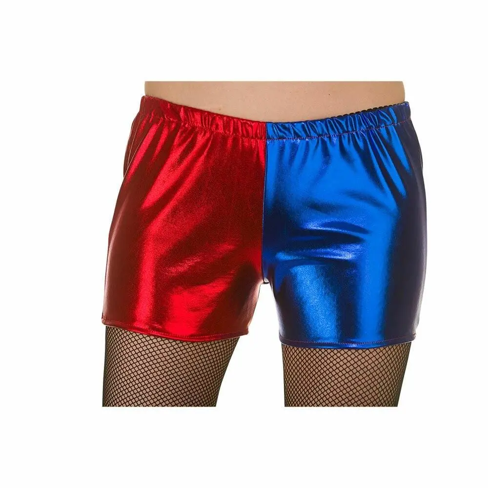 Shiny Hot Pants Red Blue Cheerleader Shorts Fancy Dress 1