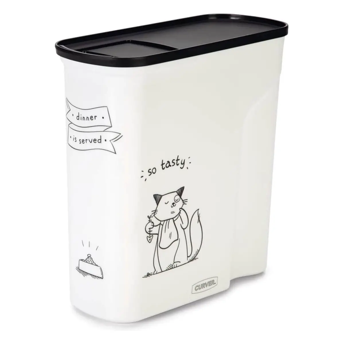 Curver Dry Cat Food Storage Container Plastic Sliding Lid 2.5Kg 1