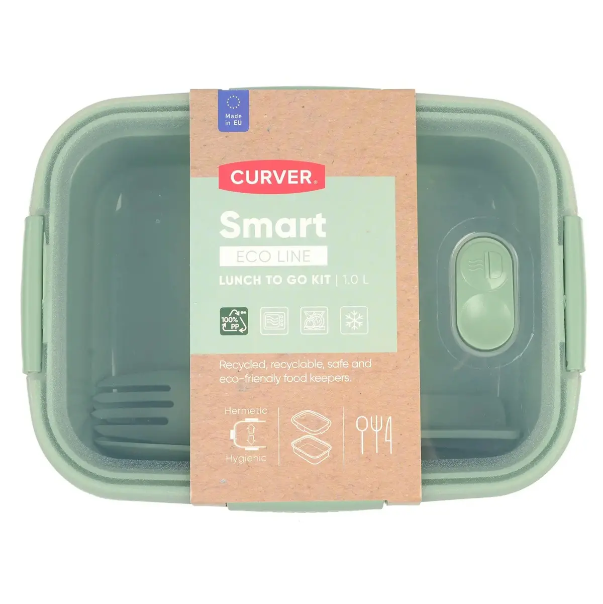 Curver Lunch To Go Kit With Cutlery Rectangle Food Storage 1.0L 1