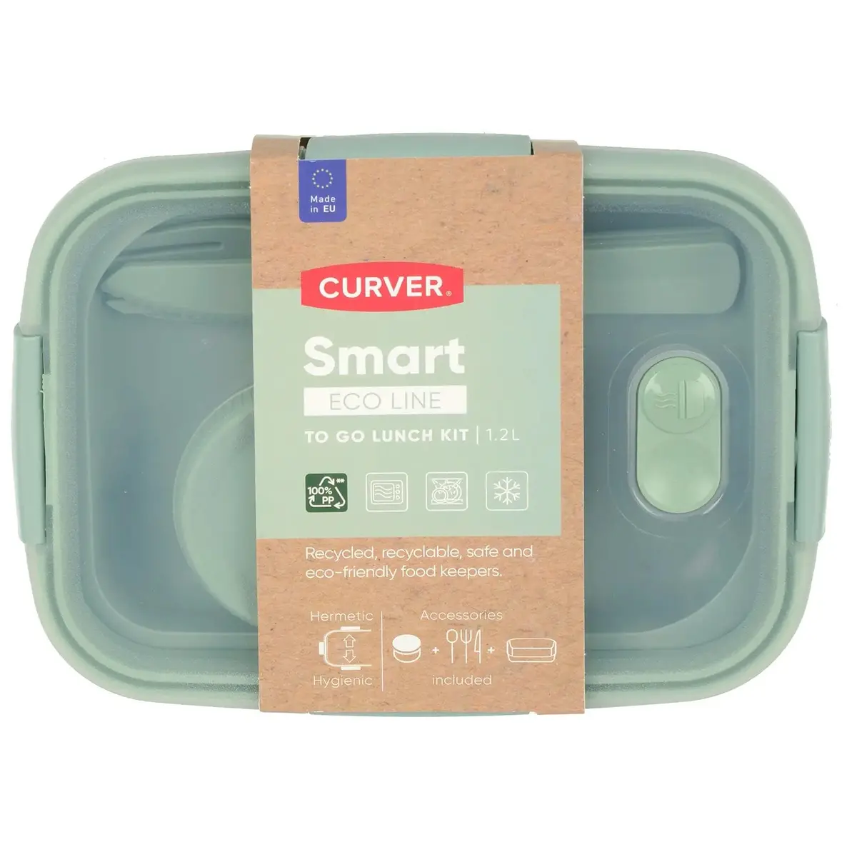 Curver Lunch To Go Kit With Accessories Rectangle Food Storage 1.2L 1