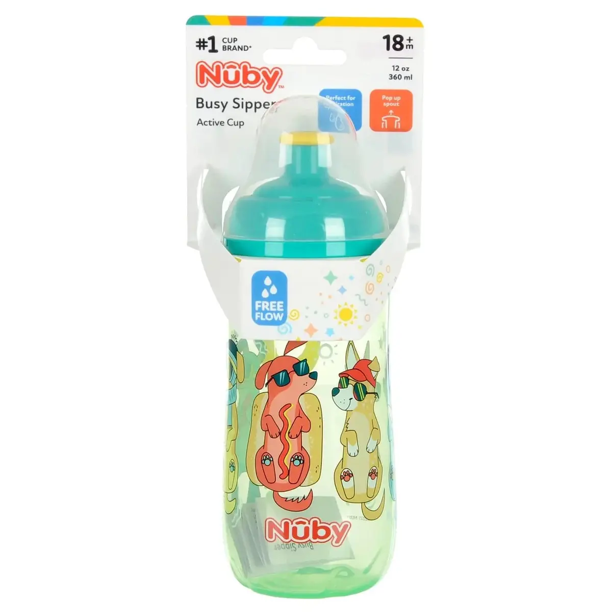 Nuby Busy Sipper Bottle For Toddlers Pop Up Spout 360Ml 18M+ 1